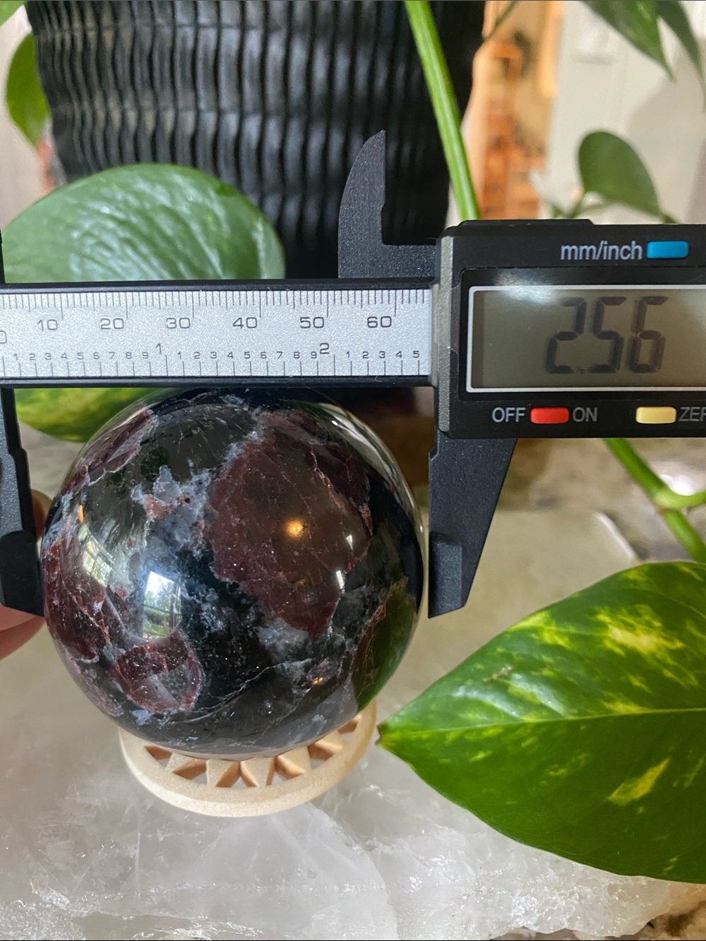 Garnet in Astrophyllite Crystal Sphere - Picture 3 of 6
